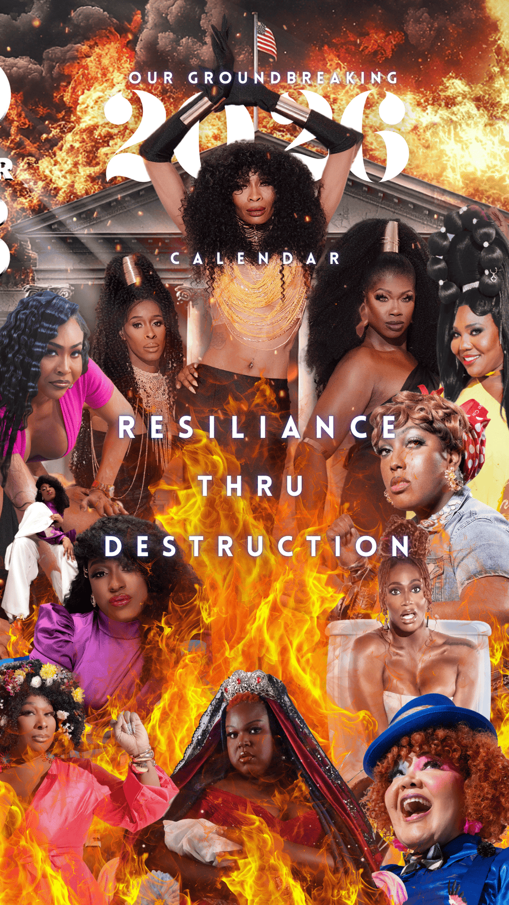Marsha P. Johnson Institute 2026 Calendar - Resilience Thru Destruction 11x17 Large